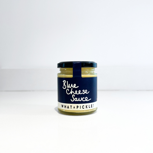 a jar of Blue Cheese Sauce from what a pickle